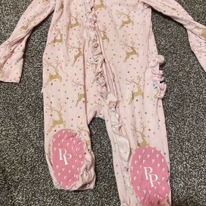 Posh Peanut Pink Reindeer Footie